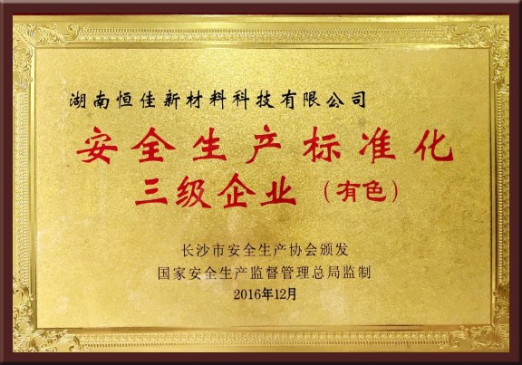 安全生產(chǎn)標(biāo)準(zhǔn)化三級(jí)企業(yè)
