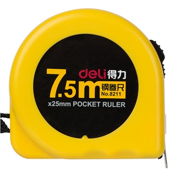 得力8211鋼卷尺7.5m(黃)(個(gè))