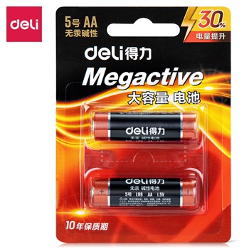 得力18504堿性7號電池2?？ㄑb(黑)